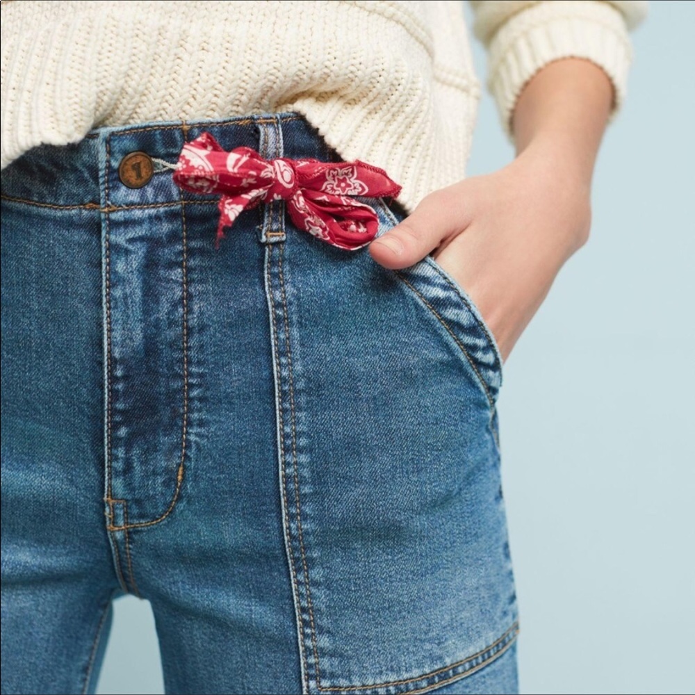 Anthropologie Pilcro High Rise Utility Crop Jeans - Picture 3 of 8